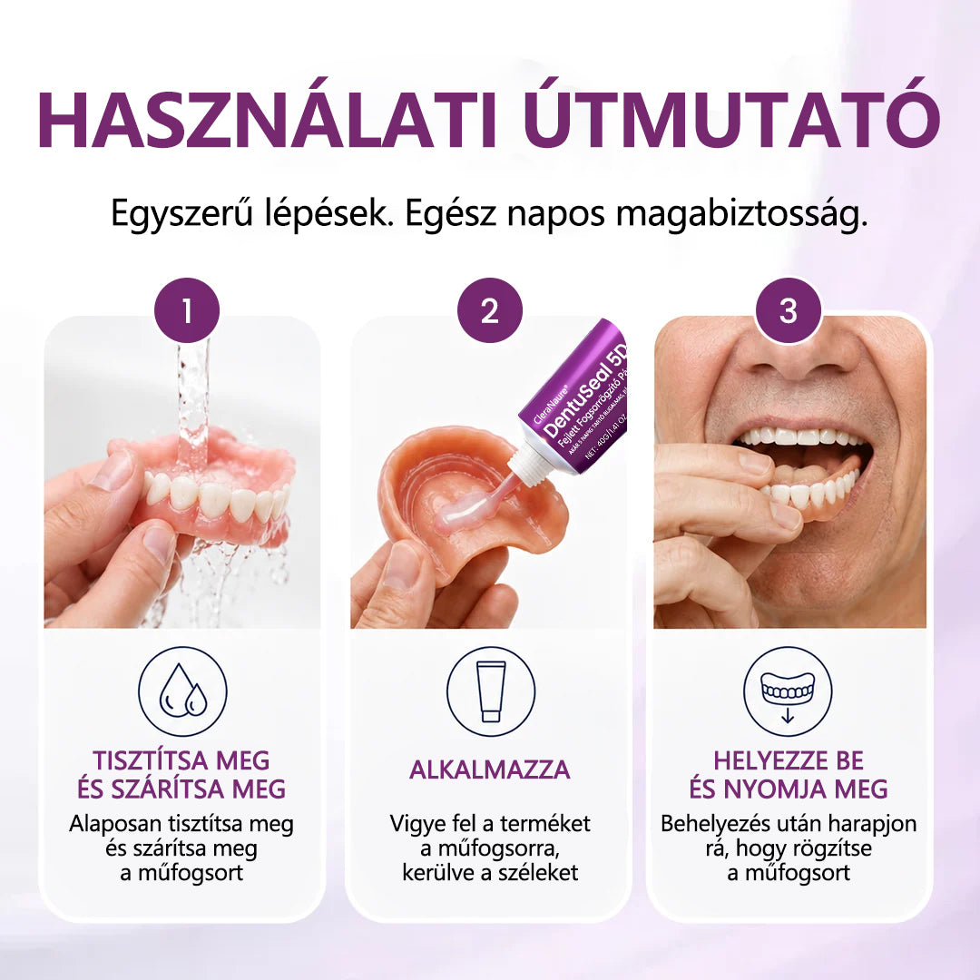 CleraNaure® DentuSeal 5D fejlett műfogsorrögzítő és párnázó ragasztó-📦