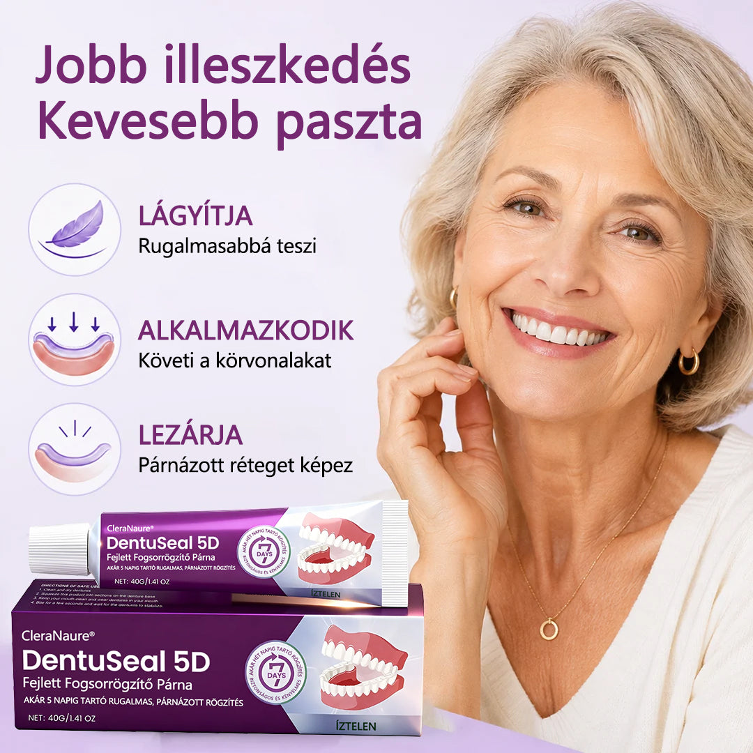 CleraNaure® DentuSeal 5D fejlett műfogsorrögzítő és párnázó ragasztó-📦