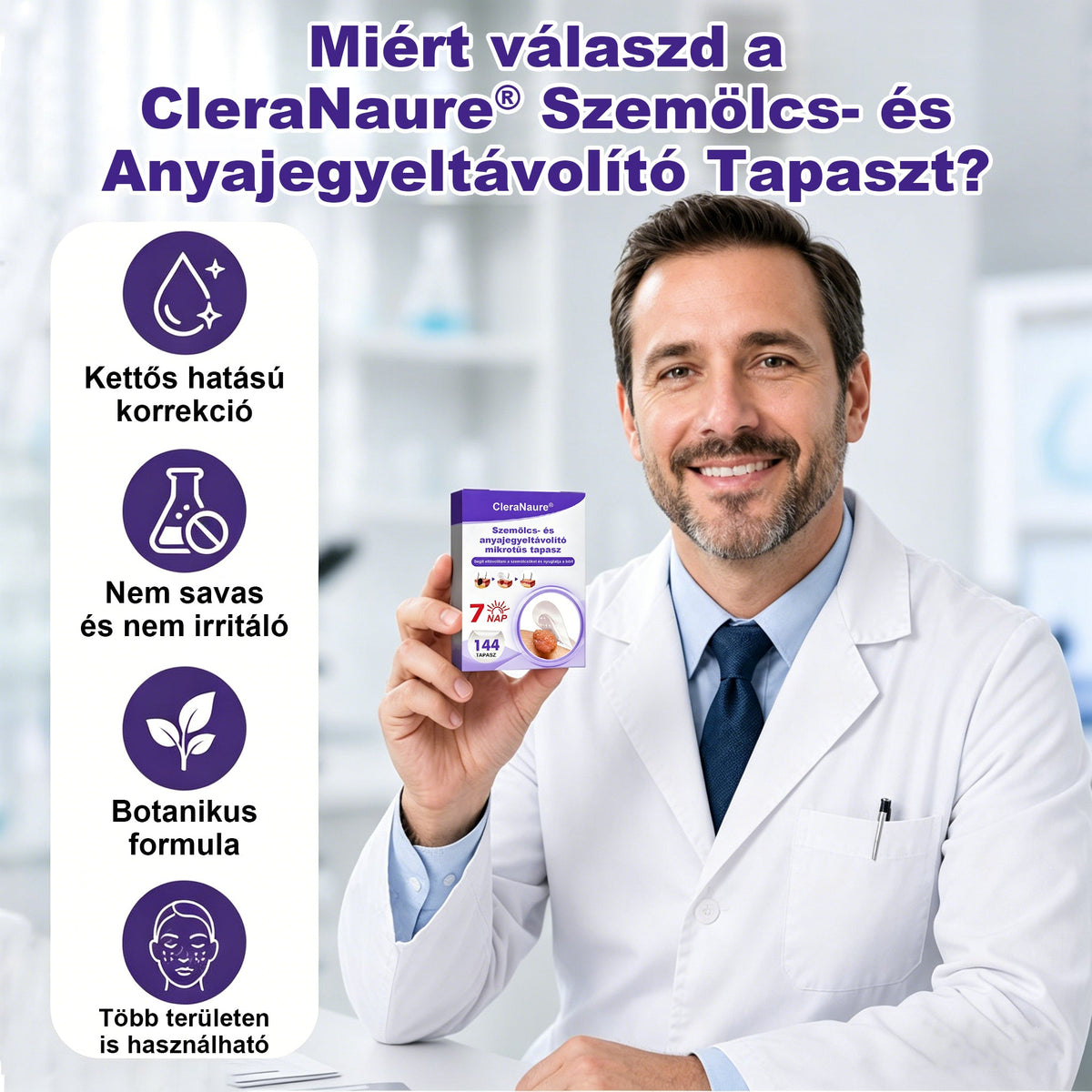 CleraNaure® mikrotűs szemölcs- és anyajegyeltávolító tapasz-🌿