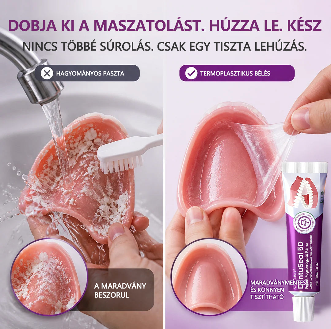 CleraNaure® DentuSeal 5D fejlett műfogsorrögzítő és párnázó ragasztó-📦