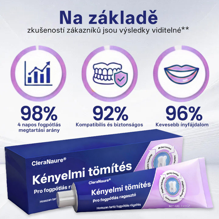 KORLÁTOZOTT KÜLÖNLEGES AJÁNLAT🦷🦷🦷🦷🦷 CleraNaure® Comfort Seal Pro Fogsor Ragasztó  FDA Tanúsítvánnyal-⭐️
