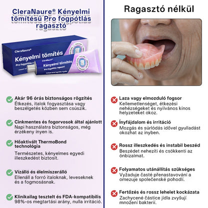 KORLÁTOZOTT KÜLÖNLEGES AJÁNLAT🦷🦷🦷🦷🦷 CleraNaure® Comfort Seal Pro Fogsor Ragasztó  FDA Tanúsítvánnyal-⭐️