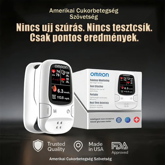 Omron™ fájdalommentes vércukormérő – tűszúrás nélkül.